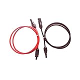 ROJDFCNBW Klinkenstecker-Adapter Konverter, 1 Paar beidseitig verdrahtetes Anschlusskabel 6/4/2,5 Quadrat 10/12/14 AWG mit Stecker und Buchse(16 Awg 1.5mm2,6m Black and 6m red)