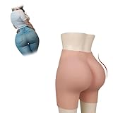 Adima Volle Silikon Hintern Höschen Hüftheber Shaper Shorts Fake Ass Po Pads Control Panty für Drag Queen Crossdresser,Ivory White,M1