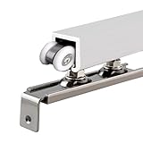 Robustes Schiebetür-Set, 300 cm, Einzelschienensystem für Kleiderschrank, Tasche, Türbeschläge für Schlafzimmer/Büro/Küche, anpassbare Bifold Türschiene (weiß)