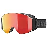 uvex g.gl 3000 TO - Skibrille für Damen und Herren - mit Wechselscheibe - vergrößertes, beschlagfreies Sichtfeld - black matt/red-lasergold lite - one size