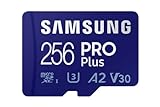 Samsung PRO Plus microSD Speicherkarte (MB-MD256KA/EU), 256 GB, UHS-I U3, Full HD & 4K UHD, 160 MB/s Lesen, 120 MB/s Schreiben, für Smartphone, Drohne oder Action-Cam, inkl. SD-Adapter