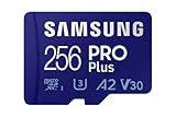 Samsung PRO Plus microSD-Karte, 256 GB, UHS-I U3, Full HD & 4K UHD, 160 MB/s Lesen, 120 MB/s Schreiben, Speicherkarte für Smartphone, Drohne oder Action-Cam, Inkl. SD-Adapter, MB-MD256KA/EU