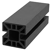 HORI Sichtschutzzaun Pfosten | WPC | Sichtschutz | Gartenzaun | Zaun | Lamellenzaun I Anthrazit I Verbindungspfosten 99,5 cm