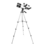 roomoon Astronomisches Teleskop für Kinder, 70 mm, Refraktor-Teleskope für Astronomie-Anfänger, mit Bluetooth-Telefonhalterung, einfache Installation, 150 Stück