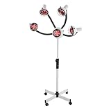 Friseur Trockenhaube 750W 5 Kopf Infrarot Friseur Salon Wärmelampe 40-80°C 112-136cm Höhenverstellbar Heizung Haartrockner mit 4 Universalräder für Haarpflege (Weiß)