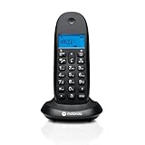 Motorola C1001CB+ - Digitales schnurloses DECT-Telefon - Anrufersperrmodus, Anrufer-ID, Freisprechen, Telefonbuch mit 50 Nummern, Display mit Hintergrundbeleuchtung - Schwarz