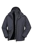 Mountain Warehouse Fell 3-in-1 Herren-Outdoor-Jacke - Wasserdichte, Atmungsaktive Regenjacke, Multifunktions-Camping-Jacke Schwarz X-Large