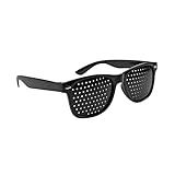 Suneast Rasterbrille Pinhole Glasses Schwarz Lochbrille Gitterbrille mit Faltbaren Bügeln für Augentraining zur Entspannung - Style 1