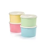 Tupperware Heritage Collection 8-teiliges Vorratsdosen-Set in Vintage-Farben, spülmaschinenfest und BPA-frei (4 Behälter, 4 Deckel)
