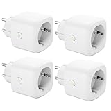 HBN Smart WLAN-Steckdose mit Verbrauchsmessung, 4er Set Smart Home WiFi Steckdose mit APP Intelligente Schaltsteckdose, Sprachsteuerung & Timer, Alexa & Google Home Komp.