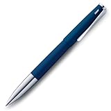 Lamy studio imperialblue Tintenroller – universeller Stift in elegantem Gehäuse aus Ganzmetall – mit propellerförmigem Clip & in Strichbreite M – mit Tintenrollermine M 63 in schwarz