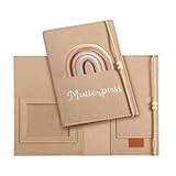 UEIOAVL Covers for Maternity Cards, 1 Filz-Muttertagsbuch-Schutzhülle mit Fächern für Versichertenkarte Ultraschallbilder Impfpass etc Ein süßes Geschenk für werdende und werdende Mamas (Beige)