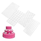 Alipis 4 Stück Kuchenformen Fondant-Prägewerkzeuge Fondant-Kuchen-Prägemuster Cajas para fresas Con Chocolate Schokoladen-Abformformen prägematte Baking Form Backform Backzubehör Weiß