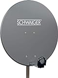 SCHWAIGER 166 Satellitenschüssel SAT-Antenne Satelliten-Anlage Offset-Antenne LNB-Tragarm Masthalterung Sat-Schüssel SAT-Anlage Stahl 75 x 85 cm