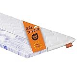 sleepling Gel Topper 90x200cm, Höhe 6 cm, Matratzentopper Gelschaum, orthopädische Matratzenauflage für alle Matratzen und Betten, Geltopper 90 x 200, Made in EU