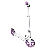 Muuwmi Aluminium Scooter - 200 mm Räder - ABEC 5 Lager - Höhenverstellbarer Lenker - Geeignet für Kinder und Erwachsene - GS-Zertifiziert - Bis zu 100 kg - Tretroller in weiß-lila