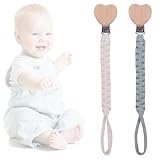 CATOR 2 Pack Cotton Dummy Chain, Baby Schnullerkette Clip, Schnullerkette Junge, Trinkbecher Halteriemen für/Kinderwagen/Babytrage/Autositz, Schnullerband