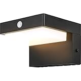 Brendz LED Solar Wandleuchte Aussen mit Bewegungsmelder, 400 Lumen, IP44 Wasserdicht, 2 Lichtmodi, 3000K Warmweißes Licht, LED Solarlampe für Außen, Lima