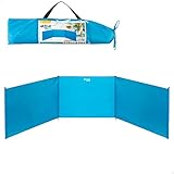 AKTIVE Unisex-Jugendliche 53442 Faltbarer Strand-Windschutz, blau, 200 x 75 cm