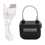 TDCuizent Elektronischer Zeitschaltuhr, wiederaufladbar, USB, wasserdicht, Verzögerung, Sicherheitsvorhängeschloss zur Selbstkontrolle, mit Stahldraht, 7,3 cm (schwarz)