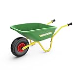 BERG Dempy Schubkarre Kinder Grün/Gelb, Kinderschubkarre, Belastbar bis 40kg, Robust, Langlebig & Stabil, Ideal für Gartenarbeit & Kinder, Perfekt für Outdoor-Spiele, Gartenspielzeug Kinder (Green)