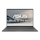 ASUS Zenbook A14 OLED UX3407QA Laptop | 14' WUXGA 16.10 OLED Display | QC Snapdragon X Plus X1-26-100 | 16 GB RAM | 1 TB SSD | QC Adreano GPU | Windows 11 | QWERTZ Tastatur | Iceland Gray