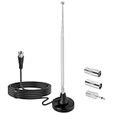 Nelawya DAB+ FM Radio Antenne Zimmerantenne Stabantenne Teleskopantenne mit Magnetfuß für Stereo Radioempfang für Denon Pioneer Onkyo Yamaha Marantz Sherwood Radios