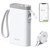 Nelko Etikettendrucker, Bluetooth P21 Selbstklebendes Etikettiergerät Tragbarer beschriftungsgerät selbstklebend Labeldrucker, Kabelloser, Mini Label Printer mit iOS Android,Für Zuhause, Weiß