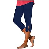 Capri Leggings Damen Druckhose mit hoher Taille für Damenstrumpfhosen Kompressions-Yoga-Fitness-Leggings mit hoher Taille Schwarze Stretch Hosen Damen Leggins Cellulite Sport Damen z01