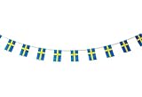 Schweden Flagge 40 Stück Schweden Flagge Schweden Girlande 11.4M Schweden Wimpelkette Nationalflagge Schweden 14x21cm für Gartenbar Dekorationen