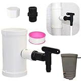 Regenwassersammelsystem - Regentonnenumlenker, Regensammler für Fallrohre | Regenwassersammlung Regensammler aus der Dachrinne | Mehrzweck mit Stecker und Wasserhahn, Regenwasser-Recycling