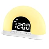 Ainiv Tageslichtwecker Lichtwecker Sonnenaufgang Sonnenuntergang Simulation, Wecker mit Licht und Wake Up Light, LED Nachttischlampe für Schlafzimmer, Wohnzimmer, Büro