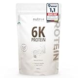 Nutri + Protein Pulver Neutral 1 kg - 80% Eiweiß - zuckerfrei + fettfrei - Proteinpulver ohne Süßstoff, Geschmack - ideal zum Backen - 1000 g Natural