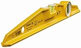 STABILA Wasserwaage Type 81 S, 40 cm, robustes Alu-Druckgussprofil, 1 Horizontal-Libelle, 1 Vertikal-Libelle, Made in Germany, Gelb