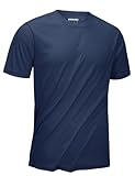 KEFITEVD Rashguard Herren Kurzarm UV Schutzkleidung Dünn Leicht Polyester Sport Outdoor Top Männer Sommer T-Shirt Dunkelblau M