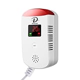 Gasmelder, Heimgebrauchs Methan Propan Butangas Monitor, Plug-in für brennbares LPG/Erdgas/Kohle-Gaslecksensor, Tonalarm, Warnung vor rotem Blitzlicht, Gaskonzentration der Digitalanzeige