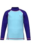 HDTIYUYP UV Langarm-Shirt für Kinder - Mädchen Wasser Schwimmen Rashguard Jugend Badeshirt Surf Schnelltrocknende Strand Wet Top Hellblau 9/10y