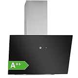 Bomann® Dunstabzugshaube | 60cm | bürstenloser Motor | Abluftleistung: 491 m³/h | Umluft/Abluftbetrieb | Kopffreihaube | 9 Leistungsstufen | Schräghaube | inkl. 5-lagiger Aluminium-Filter| DU 7606.1