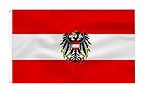 Österreichische Flagge mit adler 90 x 150 cm - Österreich Flagge Polyester leuchtenden Farben mit Messing-Ösen Austrian flag