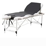 3-teiliges, zusammenklappbares Beauty-Massagebett aus Aluminium, tragbarer Massagetisch, Wimpernbett, mit Aluminiumbeinen, Tragetasche und Zubehör