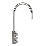 3-Wege-Sodaarmatur GM 6180M.390 Nickel Satiniert Edelstahl Look für Wasser Sprudler SPRUDELUX® Sprudelgeräte Soda-Armatur Küchenarmatur, Dreiwege Wasserhahn, Sprudel, Sprudelwasser