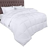 Utopia Bedding Bettdecke 220 x 240 cm, Zudecke 370 GSM Füllung, Plüsch-Bettdecke, Ganzjahresdecke, Gesteppte Steppdecke, Alternativ-Bettdecke, Super Weiche Kuschelige (Weiß)