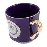 SOLUSTRE Keramische Kaffeetasse Mit Handgemaltem Augen Türkischer Becher Für Heiße Und Kalte Getränke Stilvoller Trinkbecher Für Tee Milch