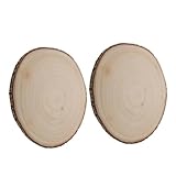 Homoyoyo 2 Stück Tischmalerei Holzscheiben Basteln Naturholzkreise Holzscheiben Weihnachtsholzdekor Rindenholzscheiben Hochzeitsholzornamente Baumscheiben Mit Rindenholzscheiben Für