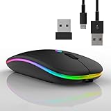 Maus Kabellos bluetooth maus wireless mouse mäuse wiederaufladbar,ergonomische maus kabellose maus laptop maus 3DPI 2.4G mit USB-Empfänger 7farbige Hintergrundbeleuchtung computer maus laptop maus