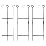 Vilgftyiet 3er-Pack Metall-Pflanzen-Rankgitter, 70 x 30 cm, schwarz, für drinnen und draußen, Kletterstützrahmen für Ranken, Topfpflanzen, Garten, Balkon, Terrasse, Zimmerpflanzen, einfache Montage