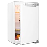 Exquisit Einbaukühlschrank ohne gefrierfach, 88 cm, 135 Liter, Festtüre, Vollraumkühlschrank, Schnellkühlen, 3 Ablagen, Türanschlag wechselbar, EKS5131-V-FE-090E