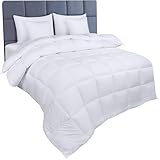 Utopia Bedding Bettdecke 200x200 cm, Steppbett mit 350 GSM Polyester Füllung (Weiß)