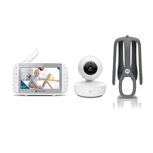 Motorola Nursery VM55 - Babyphone mit Kamera - Video Babyphone mit Schwenk, Neige-und Zoomfunktion, 5 zoll Farbdisplay, Nachtsicht, 2-Wege-Audio, Temperatursensor und tragbare Babyeinheit