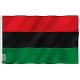Anley Fliegenbrise 3x5 Fuß Afroamerikanische Flagge - Lebendige Farbe und UV-beständig - Leinwand Kopf- und Doppelnaht - Panafrikanische Flaggen Polyester mit Messingösen 3 x 5 Ft